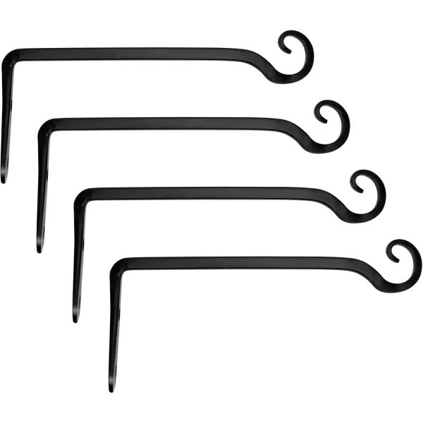Mkono Hanging Plant Bracket 10 inch Metal Wall Plant Hook Decorative Plant Hanger for Bird Feeders Planters Lanterns Wind Chimes Home Decor Indoor Outdoor 2 Pack BlackBlack