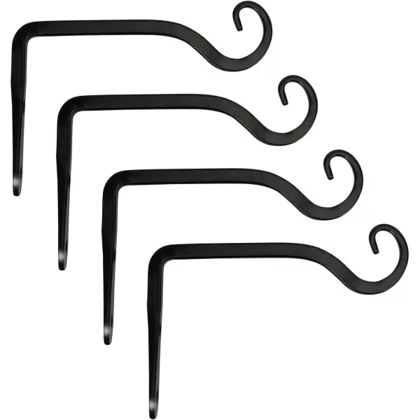 Mkono Hanging Plant Bracket 6 inch Metal Wall Plant Hook Decorative Plant Hanger for Bird Feeders Planters Lanterns Wind Chimes Home Decor Indoor Outdoor 4 Pack BlackBlack