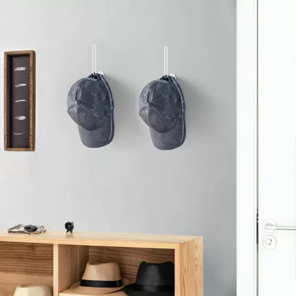Mkono Hat Organizer for Baseball Caps Set of 2 Wall Hat Rack 5 Inches Space Saving Holds 20 Caps Modern L Shaped Hat Hooks Wall Mount Hat Holder for Closet Bedroom Storage Small BlackWhite