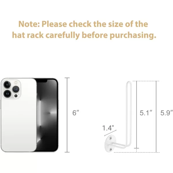 Mkono Hat Organizer for Baseball Caps Set of 2 Wall Hat Rack 5 Inches Space Saving Holds 20 Caps Modern L Shaped Hat Hooks Wall Mount Hat Holder for Closet Bedroom Storage Small BlackWhite