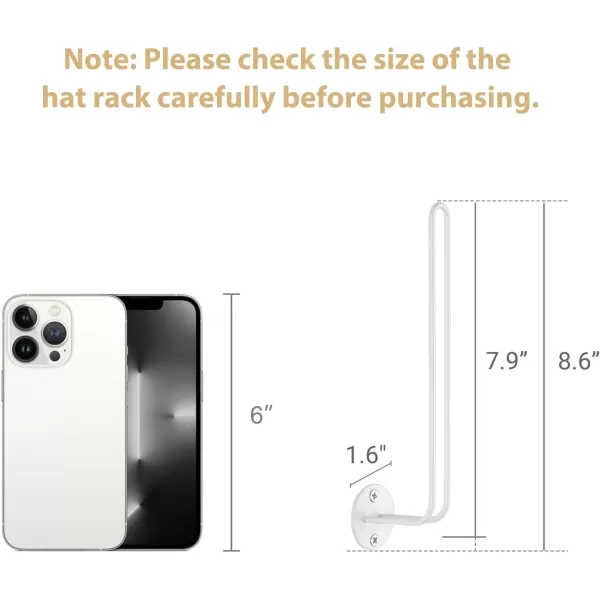 Mkono Hat Organizer for Baseball Caps Set of 2 Wall Hat Rack 5 Inches Space Saving Holds 20 Caps Modern L Shaped Hat Hooks Wall Mount Hat Holder for Closet Bedroom Storage Small BlackWhite