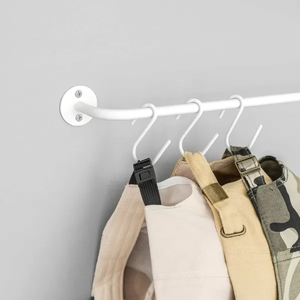Mkono Hat Rack for Wall Baseball Cap Organizer Hanger with 20 Hooks Modern Metal Hat Holder WallMounted Caps Display for Closet Door Bedroom Entryroom Laundry Set of 2 BlackWhite