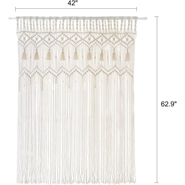 Mkono Macrame Curtain Large Boho Woven Wall Hanging Window Curtains Handmade Bohemian Decor for Window Doorway Closet Wedding Backdrop Arch Bedroom Living Room Apartment 51Wide x 70Long1