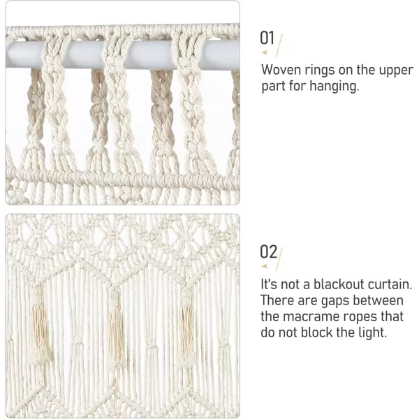 Mkono Macrame Curtain Large Boho Woven Wall Hanging Window Curtains Handmade Bohemian Decor for Window Doorway Closet Wedding Backdrop Arch Bedroom Living Room Apartment 51Wide x 70Long1