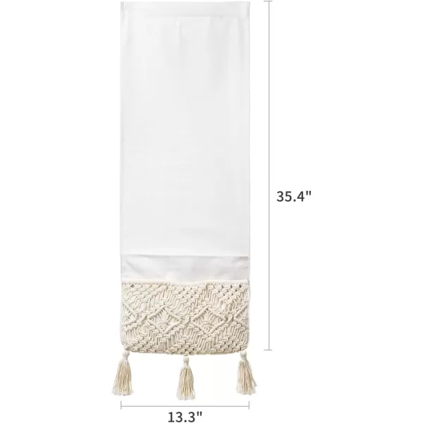 Mkono Macrame Sofa Armrest Organizer Remote Control Holder Couch Bedside Armchair Caddy Storage Basket Bag for TV Remote Control Magazine Books Cell Phone iPad Boho Home Dorm Decor BeigeBeige
