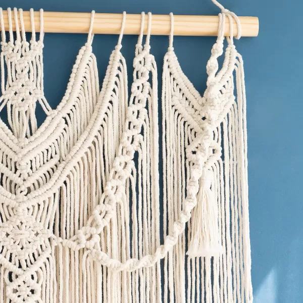 Mkono Macrame Wall Hanging Boho Home Decor Chic Woven Decoration for Bedroom Living Room Apartment Dorm Gallery Perfect Handmade Ideas 1 Pack Large Size 36quotx35quotMedium