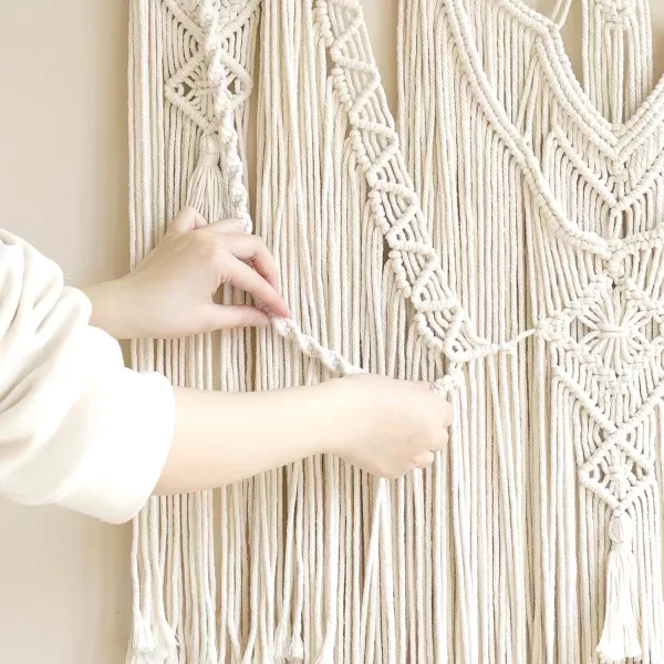 Mkono Macrame Wall Hanging Boho Home Decor Chic Woven Decoration for Bedroom Living Room Apartment Dorm Gallery Perfect Handmade Ideas 1 Pack Large Size 36quotx35quotLarge