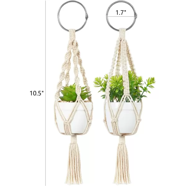 Mkono Mini Macrame Plant Car Accessories Rear View Mirror Charm Cute Hanging Rearview Car Decor Boho Hanger with Artificial Succulent Plants Gifts for Plant Lover Set of 2 RedWhite