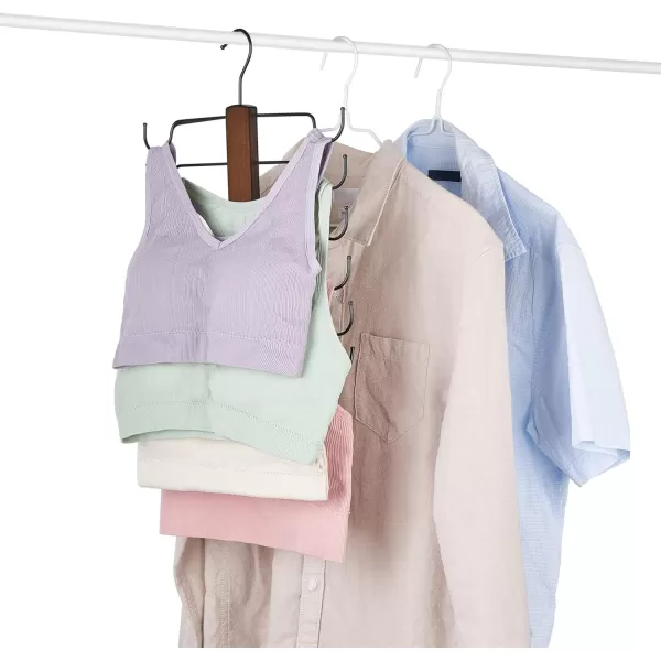 Mkono Tank Top Hanger Set of 2 Bra Hangers for Closet Organizer Space Saving Sports Bra Holder Organizer for 12 Bras Storage Wooden 360 Rotating Hanger for Tank Tops Bras Camisoles Swimsuit