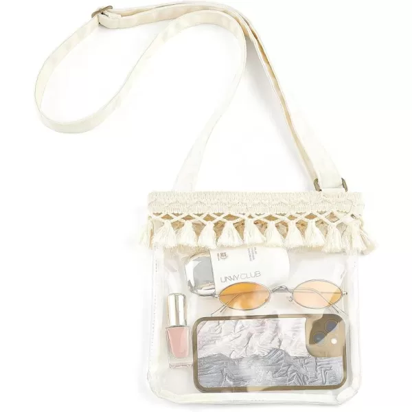 Mkono Clear Bag Stadium Approved Boho Concert Purses for Women Cute Crossbody Festival Bag for Sport Events Festival Concert Accessories