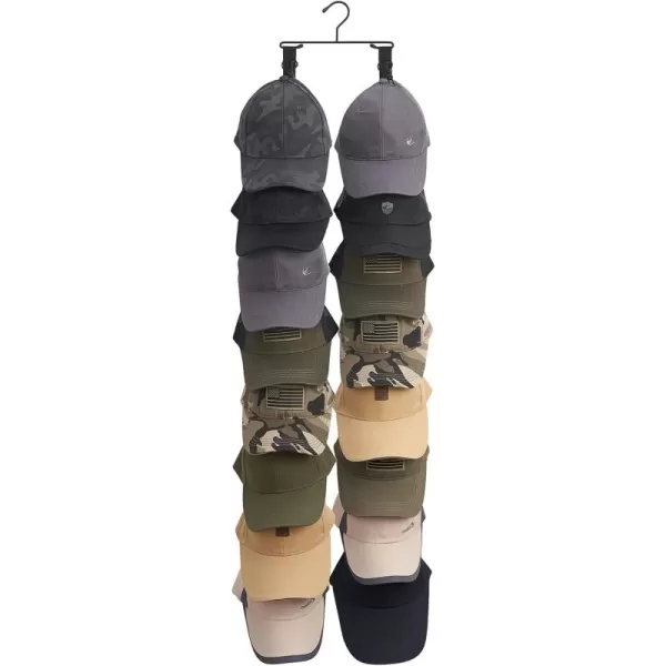 Mkono Closet Storage Rack Baseball Cap Keeper Hanger with 16 Hooks Modern Multifunctional Organizer for Door and Wall Fit Most Hats