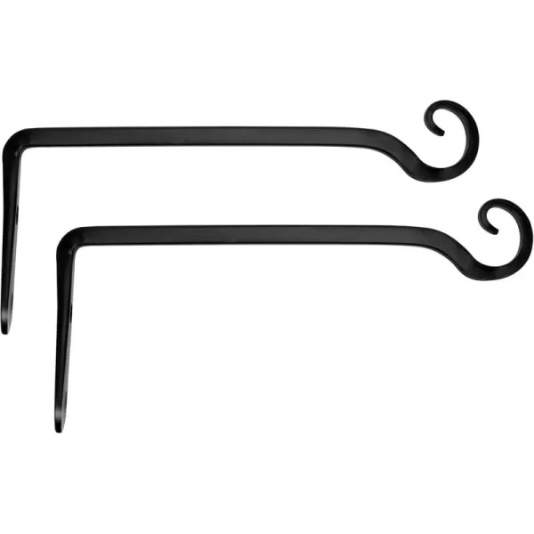 Mkono Hanging Plant Bracket 10 inch Metal Wall Plant Hook Decorative Plant Hanger for Bird Feeders Planters Lanterns Wind Chimes Home Decor Indoor Outdoor 2 Pack BlackBlack