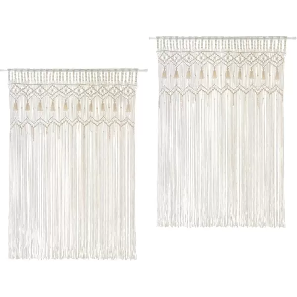 Mkono Macrame Curtain Large Boho Woven Wall Hanging Window Curtains Handmade Bohemian Decor for Window Doorway Closet Wedding Backdrop Arch Bedroom Living Room Apartment 51Wide x 70Long2