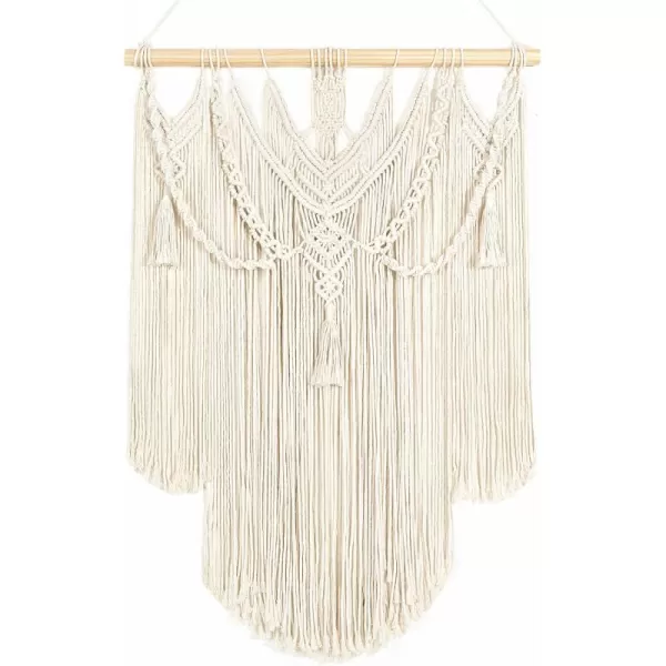 Mkono Macrame Wall Hanging Boho Home Decor Chic Woven Decoration for Bedroom Living Room Apartment Dorm Gallery Perfect Handmade Ideas 1 Pack Large Size 36quotx35quotMedium