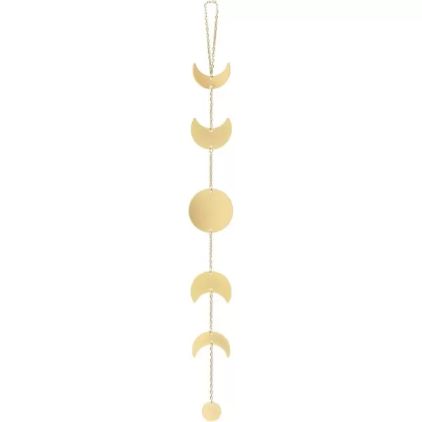 Mkono Moon Phase Wall Hanging Metal Boho Home Decor Vertical Chic Moon Garland for Dorm Nursery Bedroom Living Room Apartment Office Decorative Wall Art Gift for Girls Mom GoldGold