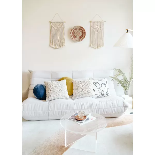 Mkono 2 Pcs Macrame Wall Hanging Boho Wall Art Decor Woven Chic Bohemian Room Decor for Bedroom Nursery Living Room Dorm Apartment Small Size 13quot L x 10quot W and 16quot L x 10quot WMedium