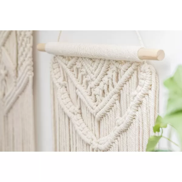 Mkono 2 Pcs Macrame Wall Hanging Boho Wall Art Decor Woven Chic Bohemian Room Decor for Bedroom Nursery Living Room Dorm Apartment Small Size 13quot L x 10quot W and 16quot L x 10quot WMedium
