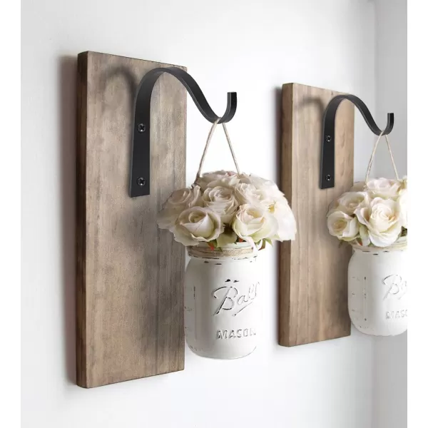 Mkono 4 Pack Iron Wall Hooks for Hanging Plant Lanterns Plant Hanger Fence Metal Bracket for Bird Feeders Wind Chimes Mason Jar Sconces Light Outdoor Indoor Rustic Home Decor 3 Inch4
