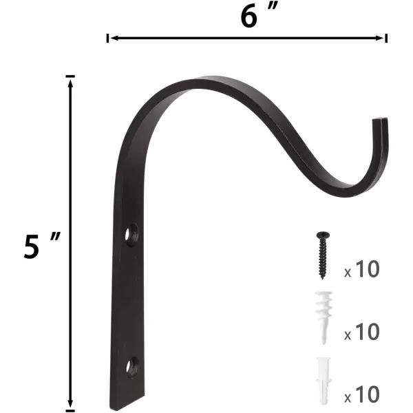 Mkono 4 Pack Iron Wall Hooks for Hanging Plant Lanterns Plant Hanger Fence Metal Bracket for Bird Feeders Wind Chimes Mason Jar Sconces Light Outdoor Indoor Rustic Home Decor 3 Inch4