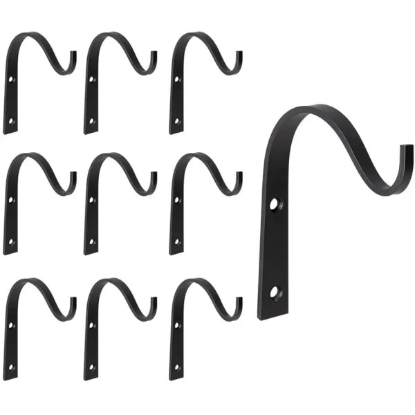 Mkono 4 Pack Iron Wall Hooks for Hanging Plant Lanterns Plant Hanger Fence Metal Bracket for Bird Feeders Wind Chimes Mason Jar Sconces Light Outdoor Indoor Rustic Home Decor 3 Inch10