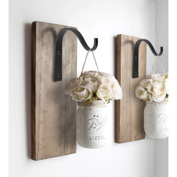 Mkono 4 Pack Iron Wall Hooks for Hanging Plant Lanterns Plant Hanger Fence Metal Bracket for Bird Feeders Wind Chimes Mason Jar Sconces Light Outdoor Indoor Rustic Home Decor 3 Inch4