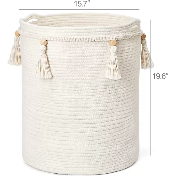 Mkono Macrame Decorative Cotton Rope Basket Boho Cute Woven Tassel Closet Storage Bins Organizer for NurseryBaby ToysBlanketsMagazines Potted Plants CoverLiving RoomBedroom Home Decor 15quotx 14quot157x196