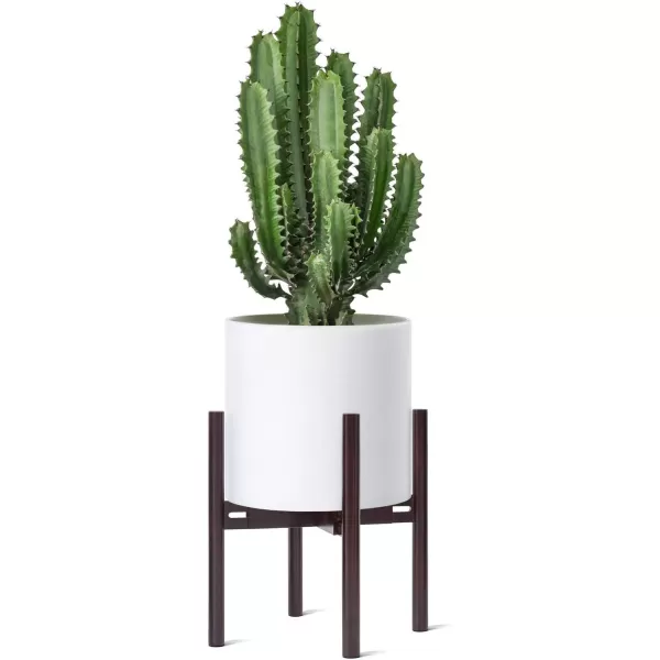 Mkono Mid Century Plant Stand Adjustable Indoor Modern Plant Holder Wooden Planter Stand Plant and Pot NOT Included Adjust Width 8quot up to 12quot Nut Brown