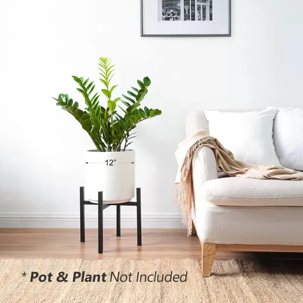 Mkono Plant Stand  EXCLUDING Plant Pot Mid Century Modern Tall Metal Stand Indoor Flower Potted Holder Display Rack Fits Up to 10 Inch Planter BlackBlack