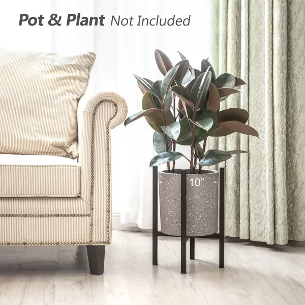 Mkono Plant Stand  EXCLUDING Plant Pot Mid Century Modern Tall Metal Stand Indoor Flower Potted Holder Display Rack Fits Up to 10 Inch Planter BlackBlack
