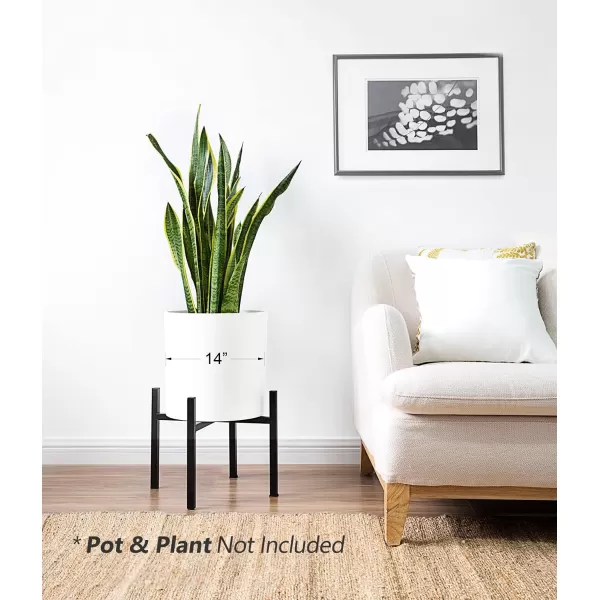 Mkono Plant Stand  EXCLUDING Plant Pot Mid Century Modern Tall Metal Stand Indoor Flower Potted Holder Display Rack Fits Up to 10 Inch Planter BlackBlack
