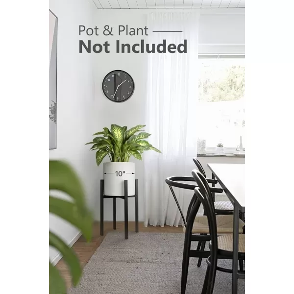 Mkono Plant Stand  EXCLUDING Plant Pot Mid Century Modern Tall Metal Stand Indoor Flower Potted Holder Display Rack Fits Up to 10 Inch Planter BlackBlack