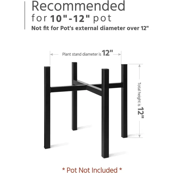 Mkono Plant Stand  EXCLUDING Plant Pot Mid Century Modern Tall Metal Stand Indoor Flower Potted Holder Display Rack Fits Up to 10 Inch Planter BlackBlack