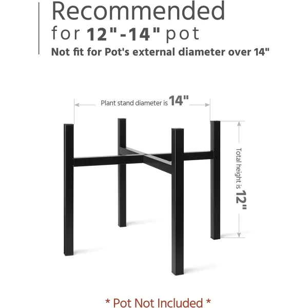 Mkono Plant Stand  EXCLUDING Plant Pot Mid Century Modern Tall Metal Stand Indoor Flower Potted Holder Display Rack Fits Up to 10 Inch Planter BlackBlack