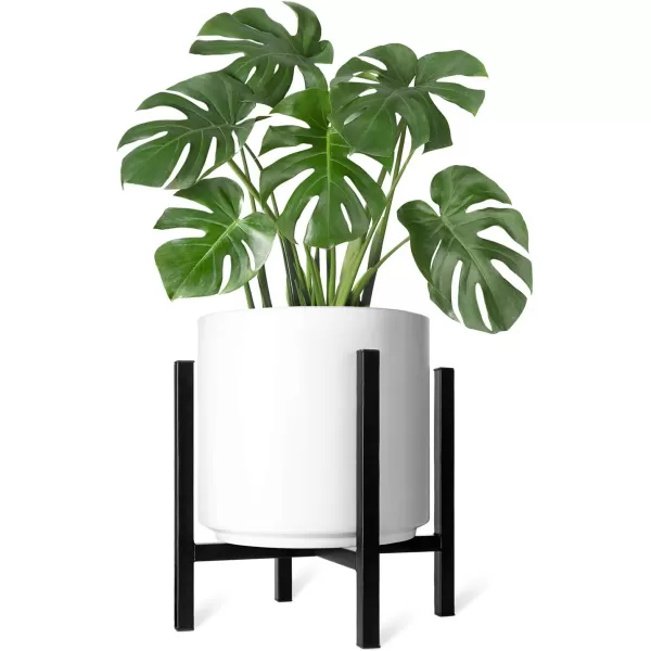 Mkono Plant Stand  EXCLUDING Plant Pot Mid Century Modern Tall Metal Stand Indoor Flower Potted Holder Display Rack Fits Up to 10 Inch Planter BlackBlack