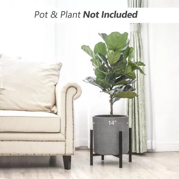 Mkono Plant Stand  EXCLUDING Plant Pot Mid Century Modern Tall Metal Stand Indoor Flower Potted Holder Display Rack Fits Up to 10 Inch Planter BlackBlack