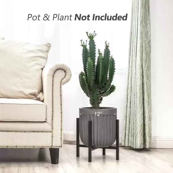 Mkono Plant Stand  EXCLUDING Plant Pot Mid Century Modern Tall Metal Stand Indoor Flower Potted Holder Display Rack Fits Up to 10 Inch Planter BlackBlack