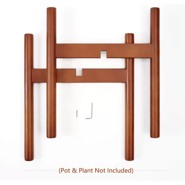Mkono Plant Stand Mid Century Wood Flower Pot Holder Plant Pot NOT Included Modern Potted Stand Indoor Display Rack Rustic Decor Up to 10 Inch Planter BrownBrown