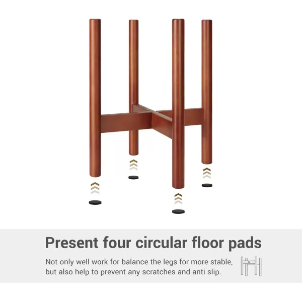 Mkono Plant Stand Mid Century Wood Flower Pot Holder Plant Pot NOT Included Modern Potted Stand Indoor Display Rack Rustic Decor Up to 10 Inch Planter BrownBrown
