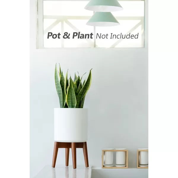 Mkono Plant Stand MidCentury Modern Indoor Plant and Pot NOT Included Flower Holder Home Decor BrownBrown