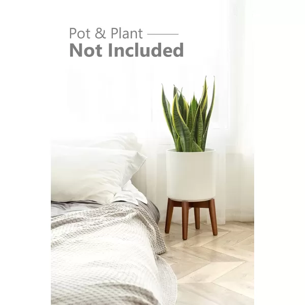 Mkono Plant Stand MidCentury Modern Indoor Plant and Pot NOT Included Flower Holder Home Decor BrownBrown