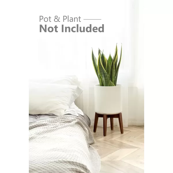 Mkono Plant Stand MidCentury Modern Indoor Plant and Pot NOT Included Flower Holder Home Decor BrownDark Brown