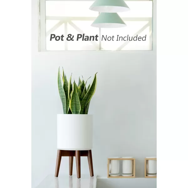 Mkono Plant Stand MidCentury Modern Indoor Plant and Pot NOT Included Flower Holder Home Decor BrownDark Brown