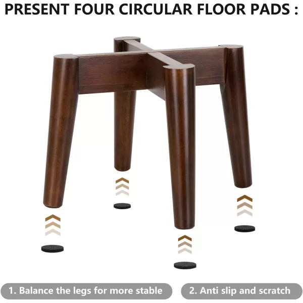 Mkono Plant Stand MidCentury Modern Indoor Plant and Pot NOT Included Flower Holder Home Decor BrownDark Brown