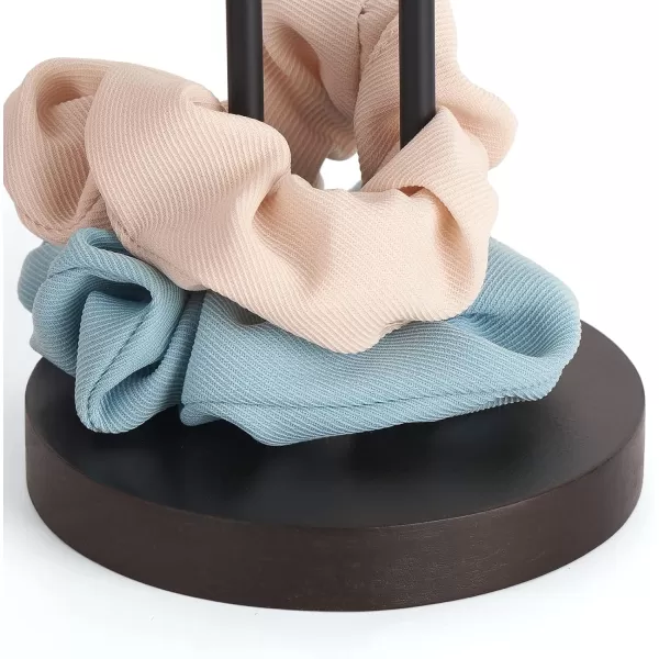 Mkono Scrunchies Holder Stand Hair Accessories Organizer Gold White Metal Scrunchies Tower Hold 25  35 Scrunchies Modern Vertical Hair Tie Organizer Jewelry Scrunchy Holder for Girls Whitebrown and black