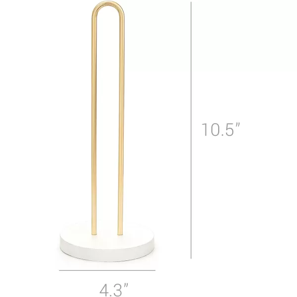 Mkono Scrunchies Holder Stand Hair Accessories Organizer Gold White Metal Scrunchies Tower Hold 25  35 Scrunchies Modern Vertical Hair Tie Organizer Jewelry Scrunchy Holder for Girls Whitegold