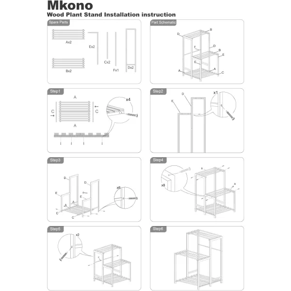 Mkono Wood Plant Stand 3 Tier Plant Shelf Indoor Outdoor Flower Pot Display Shelf Rack Garden Potting Bench Multiple Ladder Stand Planter Holder for Home Patio Lawn Living Room Corner Balcony