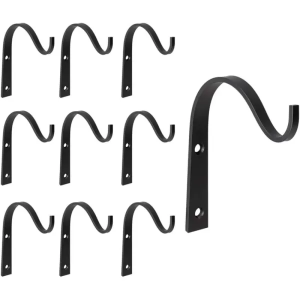 Mkono 4 Pack Iron Wall Hooks for Hanging Plant Lanterns Plant Hanger Fence Metal Bracket for Bird Feeders Wind Chimes Mason Jar Sconces Light Outdoor Indoor Rustic Home Decor 3 Inch10