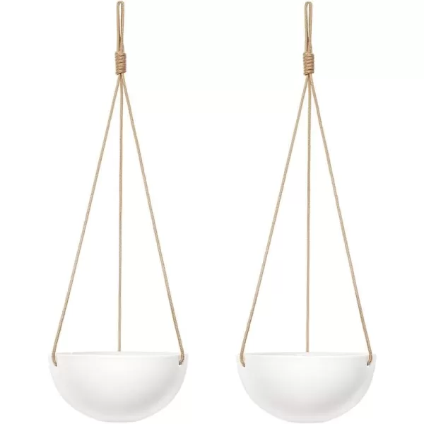 Mkono 9 Inch Ceramic Hanging Planter Set of 2