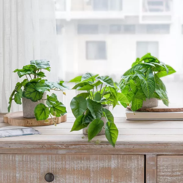 Mkono 3 Pack Mini Fake Potted Artificial Plants Faux Plants Indoor Farmhouse Greenery Decor for Shelf Bathroom Table Centerpiece Home Office Decoration