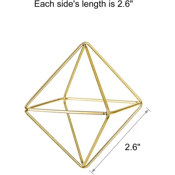 Mkono 5 Packs Air Plant Holder Same Shape Metal Tabletop Himmeli Decor Geometric Planter Tillandsia Air Fern Display Stand with Each Side 26 Long for Christma Decor Gifts for Plant Lovers GoldGold